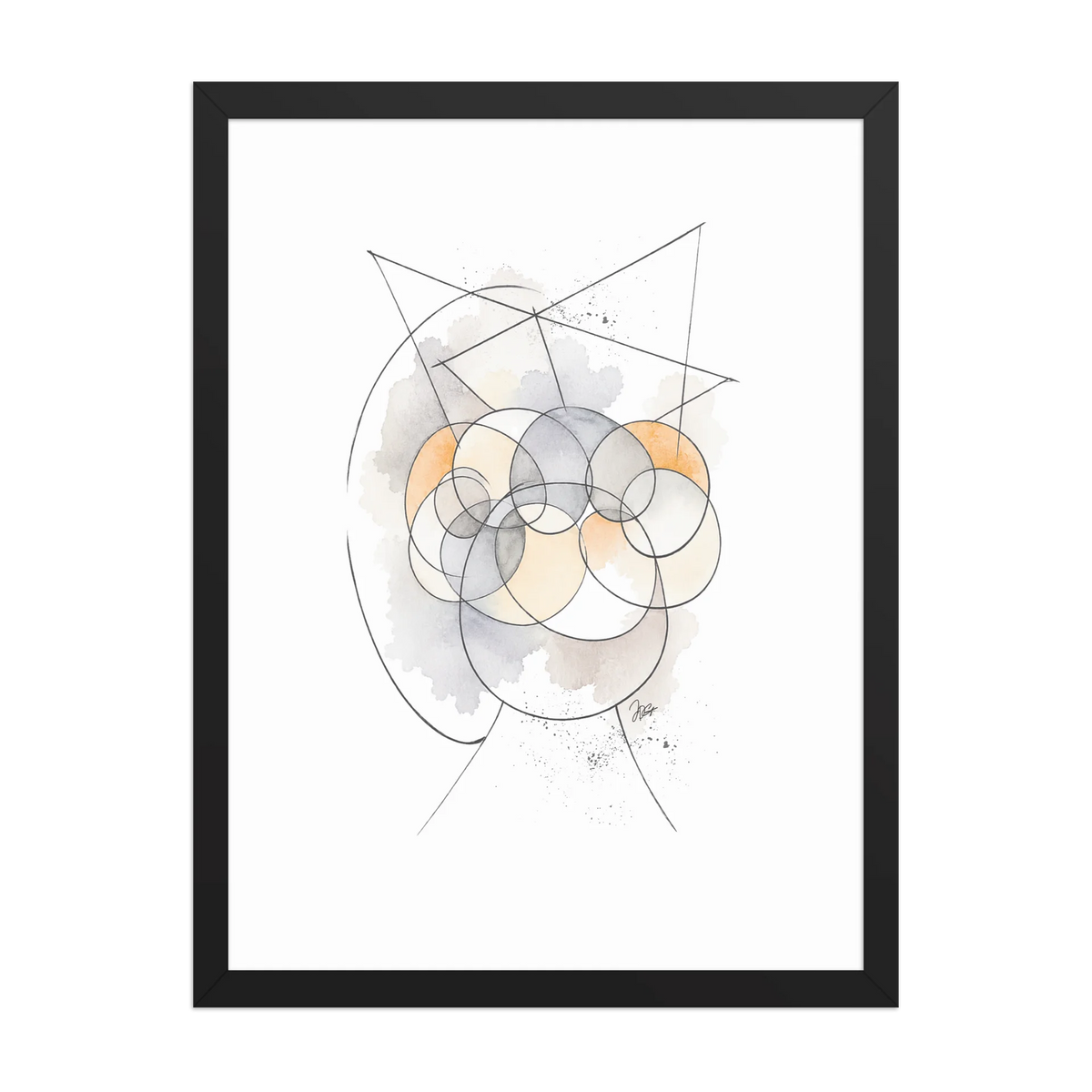 Holding The Strings conceptual line artwork by Josh DG, showing a person reaching above their head and controlling strings connected to their own mind.